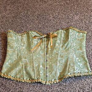 Elegant Green Brocade Corset